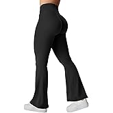 YEOREO Women's Kalie Flare Scrunch V Cross Waist Yoga Leggings