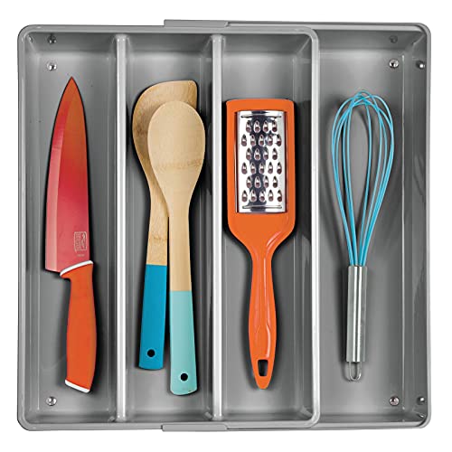mDesign Plastic Adjustable/Expandable Divided Drawer Storage Organizer