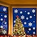 300+ Snowflake Window Clings Christmas Decorations - White Snowflakes Decals for Winter Windows (8 Sheets)