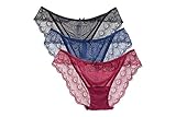 CozyWow Womens Sexy Lace Back Underwear Briefs Lingerie Panties (XL, 3Colors)