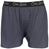Chill Boys Comfortable Mens Boxers - Breathable Moisture Wicking Underwear, Cooling Boxer Shorts (Med, Grey)
