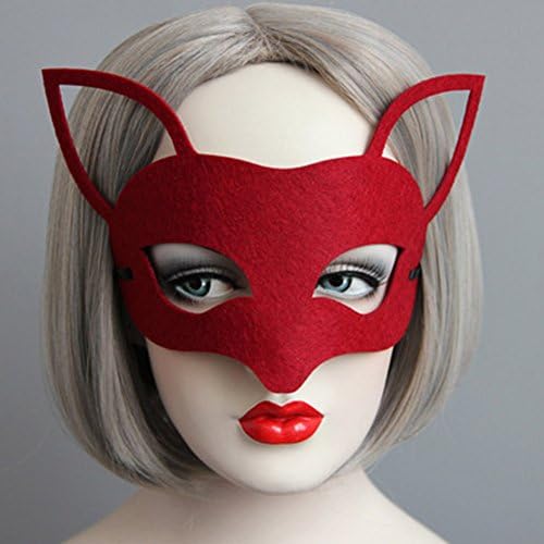 FANKUTOYS Felt Fabri Halloween Costume Party Cosplay Fox Mask For Adults &amp; Kids (Red)