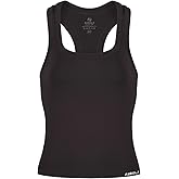AUROLA Essentials Seamless Sleeveless Racerback Top,Women Subtle Marl Workout Square Neck Fitted Tank