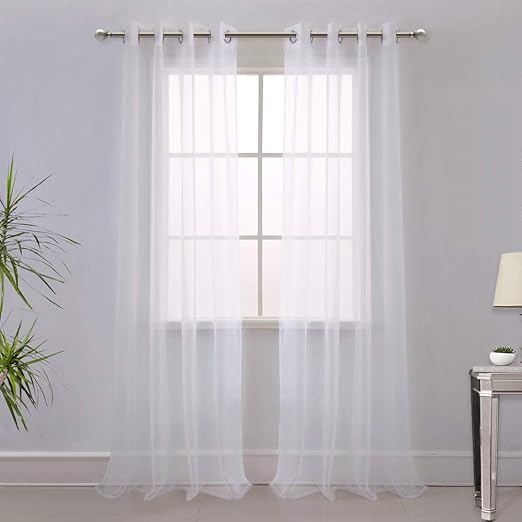 Amazon Com Nicetown Sheer Curtains Extra Length Wide Solid