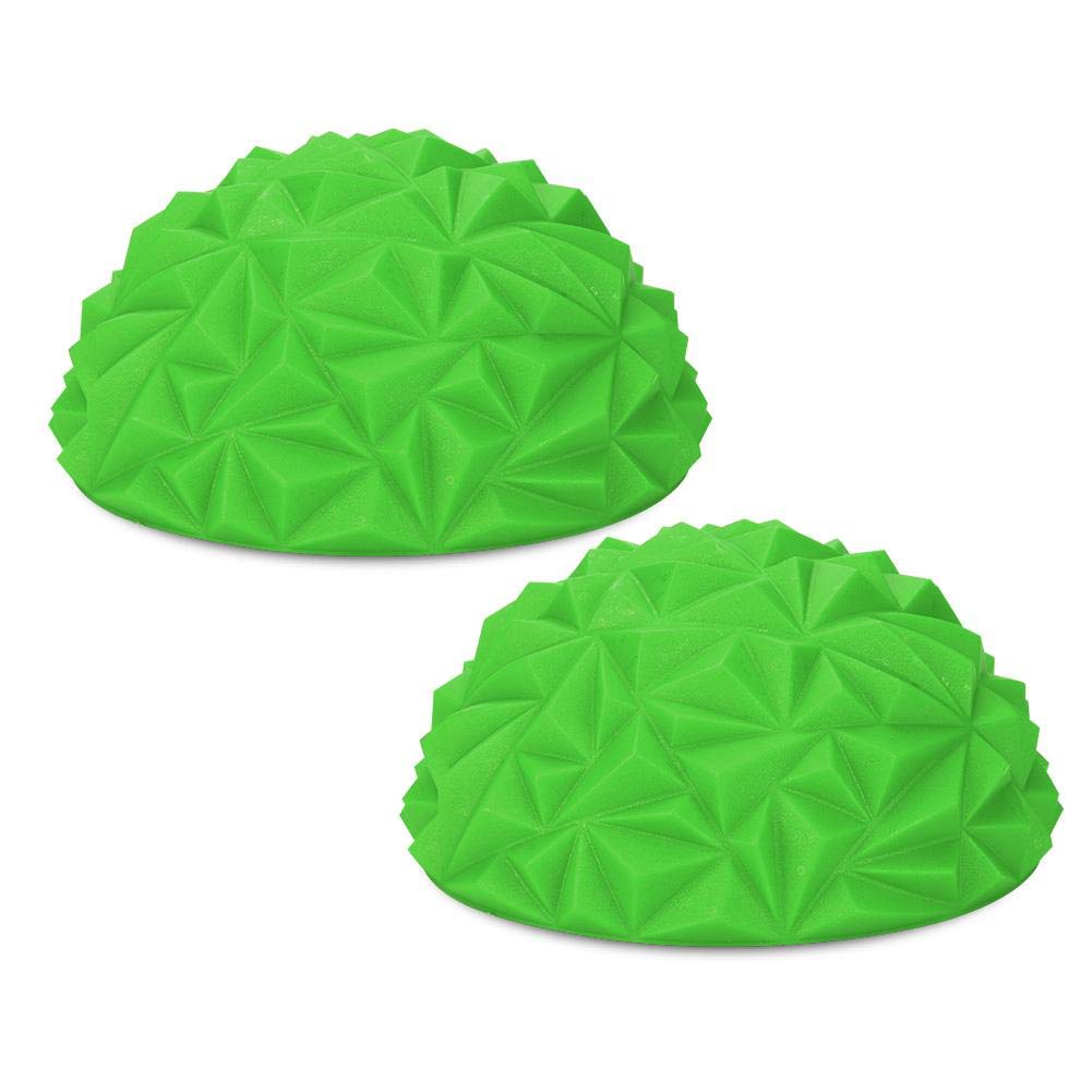 Fitness Stepping Ball, Yoga Half Ball, Spiky Massage Ball, Professional Durable Eco-friendly for Office Workers Old People Soft(green)