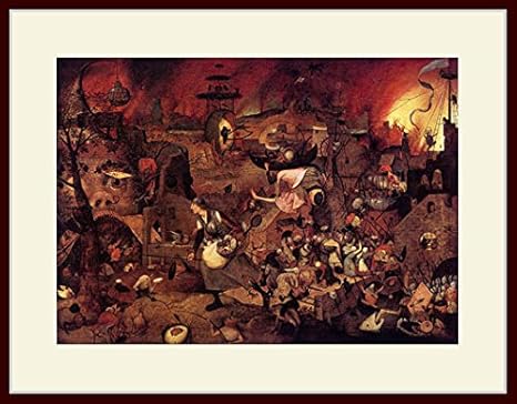 Amazon ブリューゲル 悪女フリート プリキャンバス複製画 額付き デッサン額 大衣サイズ セピア色 アートフレーム ポスター オンライン通販