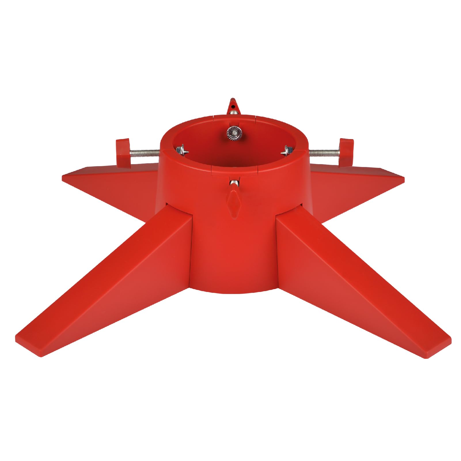 GMUK Home & Garden Products Modern Christmas Tree Stand/Base Holder With Reservoir - Latest Extra Sturdy Design & Assembled In Minutes (Red)