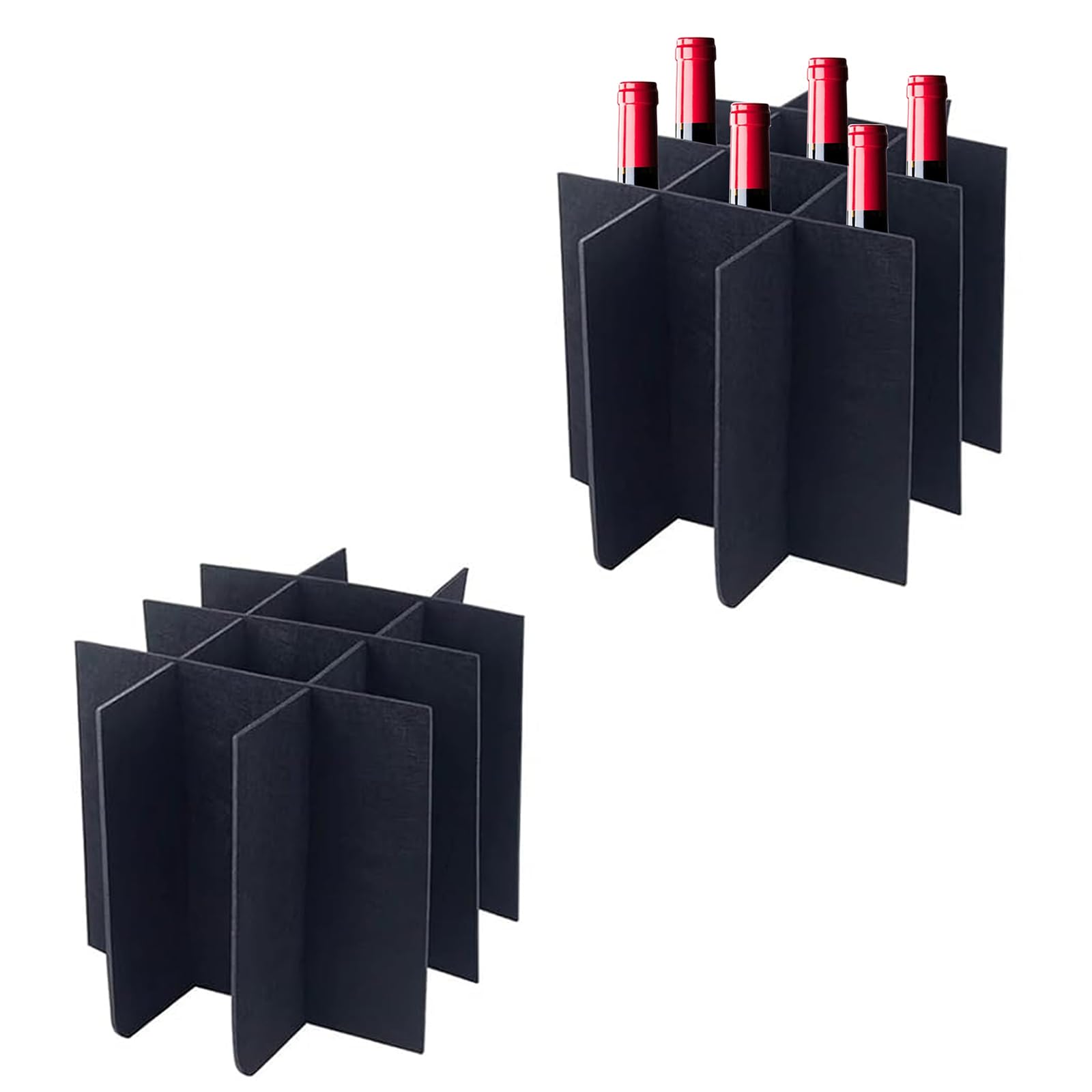 Photo 1 of 2 Sets Glass Divider Kits for Moving Boxes, Reusable Felt Dividers for Glassware Wine Bottle Kitchen Dish Packing, Fit Boxes About 16 x 12 x 12 inches