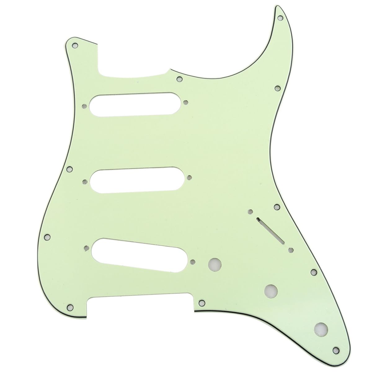 Musiclily 11 Hole SSS Strat Pickguard Scratch Plate for Fender USA/Mexican Standard Stratocaster Modern Style Electric Guitar, 3Ply Mint โ image 1