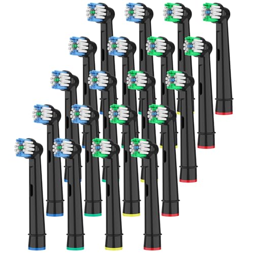 20 Pack Toothbrush Heads Compatible with Oral B Braun, Professional Electric Brush Heads for Vitality Pro Smart Genius Series, Gentle Cleaning Care for Gums