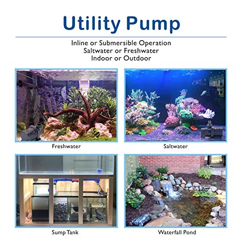 hygger 24V DC Water Pump Submersible Saltwater Aquarium Sump Pump with