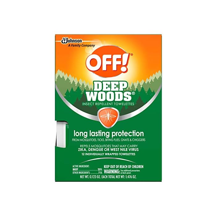 OFF! Deep Woods Mosquito and Insect Repellent Towelettes (12 Count (Pack of 3))