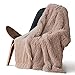 Bedsure Plush Faux Fur Reversible Fleece Twin Bed Blanket - Super Soft Lightweight Blanket for Adults (60 x 80 inches, Camel)