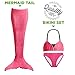 Tendol 3 Pc Swimming Mermaid Tail, Monofin Compatible, for Children, (Mono-fin not Included) (Pink Small)