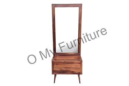 O My Furniture Sheesham wood Salivro Round Leg Dressing Table