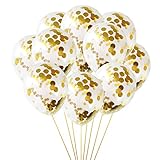 GOLF 15Pcs Gold Confetti Balloons 12Inches Party Balloons Filled with Gold Multicolor Confetti for Wedding or Party Decorative And Proposal