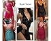 Avidlove Women V-Neck Lace Babydoll Mesh Chemise Sleepwear Sexy Open Back Lingerie (Small, Light Blue)