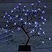 Bonsai Tree Light Artificial Tree Led Flower Cherry Blossom Light Adjustable Branches Battery Operated for Room Decoration and Gift (Blue)