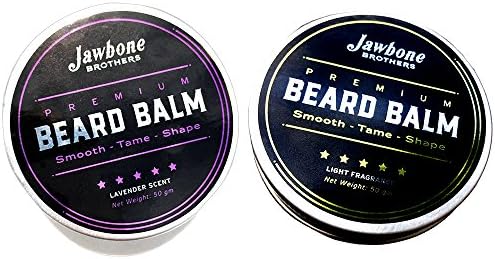 2 Premium Men's Beard Balms - Chill-Zone Lavender Beard Balm &amp; Zesty Energizing Citrus Beard Balm