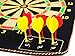 Magnetic Dart Board - Hanging Reversible Convenient Roll-Up Storage Dartboard and Bullseye Game with 6 Plastic Darts by Trademark Games (Black/Yellow)