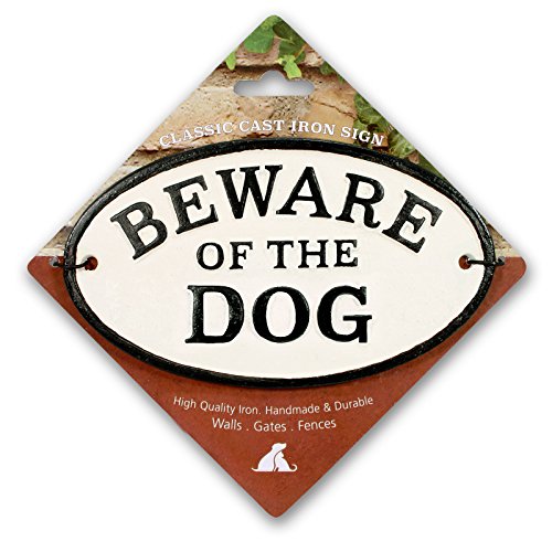 Beware of The Dog Cast Iron Oval Sign