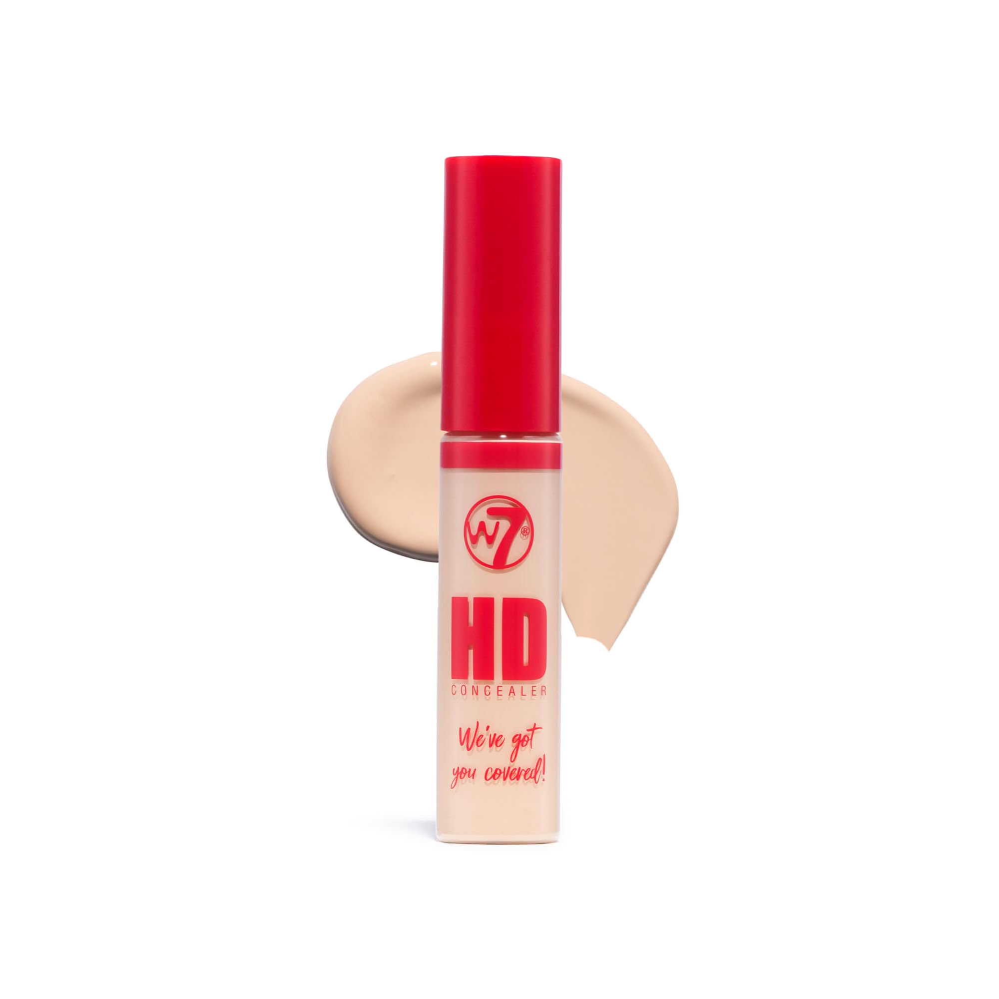W7 HD Concealer - Rich and Creamy Matte Formula - Medium Lasting & Buildable Coverage (LN4 Light Neutral)