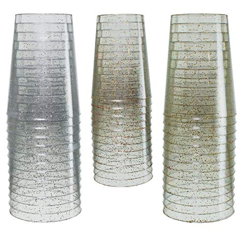 Exquisite-120-Count-10-oz-Gold-Glitter-Clear-Plastic-Cups-Tumblers-Hard-Plastic-Disposable-Cups-For-Wedding-Glasses-Plastic-Party-Cups-For-Cocktail-Wine-and-More