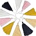 Cotton Tassel Garland Colored Tassels Banner Decorative, Total 20pcs Tassel Wall Hangings for Boho Home Decor, Baby Shower, Birthday Christmas Day Party, Nursey Room (2 Pack)