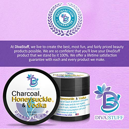 Diva Stuff Charcoal, Honeysuckle & Vodka | Spot Treatment for Cystic Acne | Blemish, Pimple & Hormonal Acne Treatment for Men, Women, Teens & Adults | Extra Strength, Fast Absorbing | 0.25 fl oz - Thumbnail 4