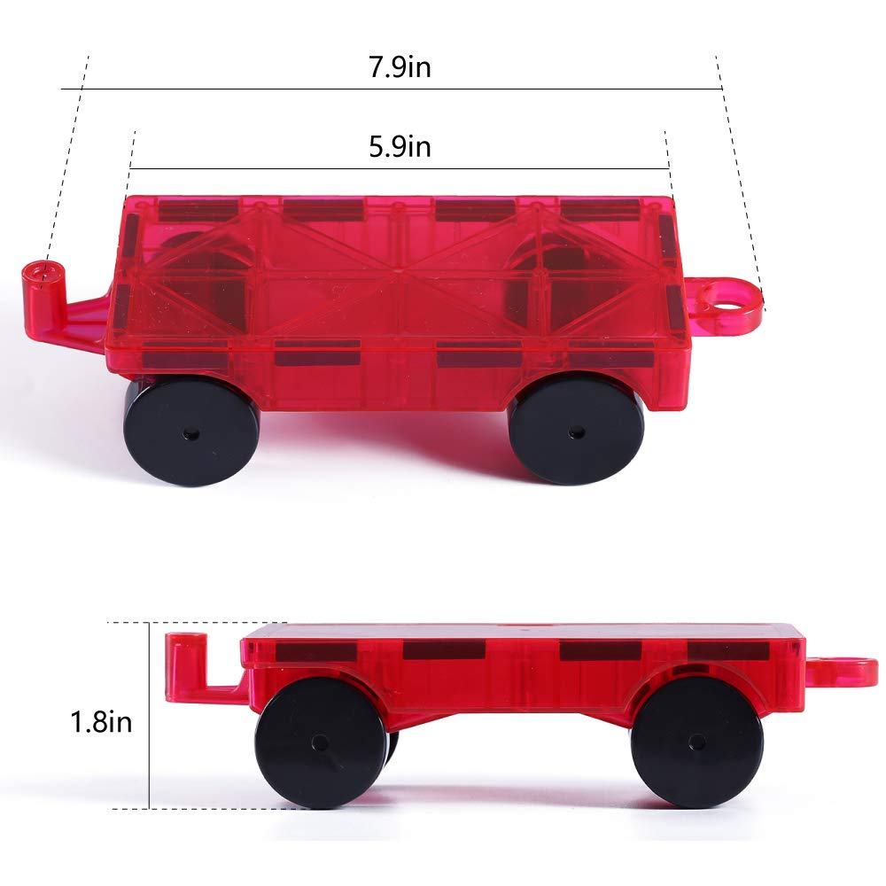 Jasonwell Magnetic Car Truck Wheels Magnetic Vehicles Set Ferris Wheel Kit Propeller Windmill Playset for Magnetic Tiles Magnet Toys 3D Building Blocks Accessories for Toddlers Boys Girls