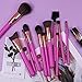 Docolor Makeup Brush Set 11Pcs Professional Makeup Brushes for Face Foundation Contour Eye Shadow Blending Brushes Kit - Rose Red