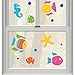 Sun-Sational Summer Luau Party Assorted Fish and Sea Creatures Gel Cling Sticker Decoration, Rubber, 9