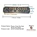 Adonai Hardware Please Close The Gate Brass Door Sign - Antique Brass