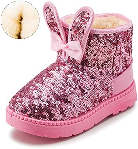 LUUB Kids Girls Winter Children Boots Warm Fashion Snow Shoes (Toddler/ Little Kids)DTX01,pink,33