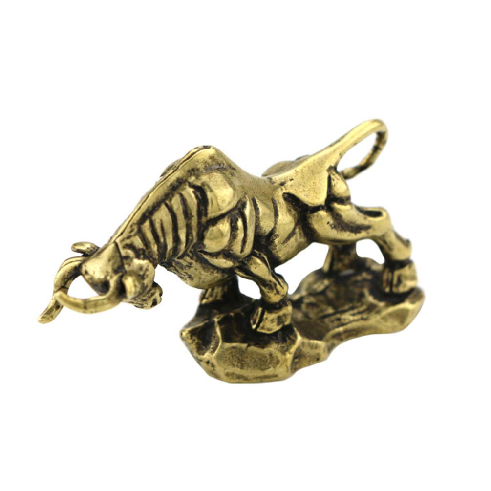 Toddmomy Bull Figurine Feng Shui Fortune Wall Street Bull Statue Ox Year Figurine Ox Sculpture For Chinese Souvenirs Gifts Home Office Decor