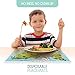 Fawn Hill Co. Disposable Placemats for Children | Peel & Stick Adhesive Table Topper | World Animal Map & Professions Educational Sticky Mat for Restaurants | Toddler Food & Kid Craft Mat | 60 Pack…