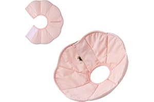 Touchdog Foldable Dog Cone Collar for Cats & Dogs - Adjustable Soft Recovery Collar with Waterproof PU Coating, Lightweight Design, 24.5cm/9.6in Wide Barrier (Pink, S)