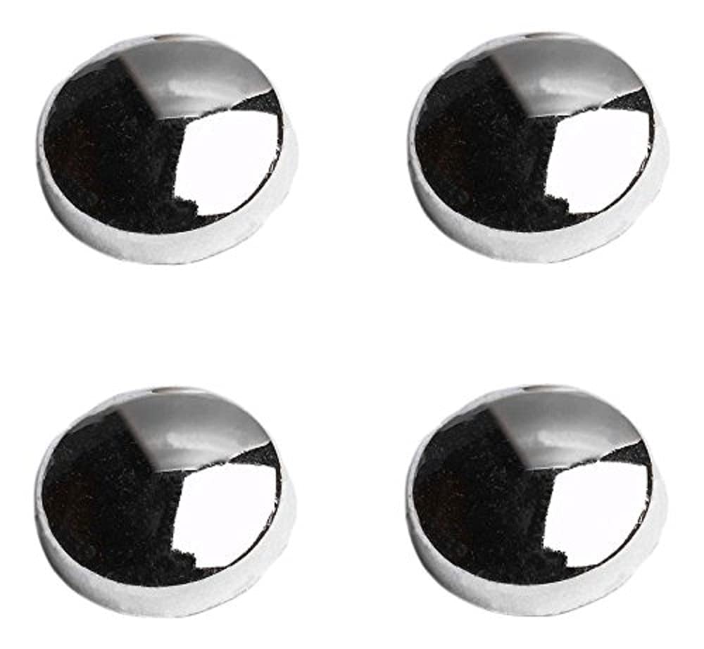 Merriway BH03921, Flat Plastidome Snap-On 2 Piece Caps Screw No. 6/8 Covers, 15 mm (9/16 Inch) Diameter, Plastic Chrome Finish - Pack of 10 Pieces