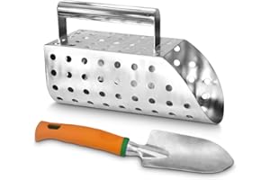 CKJSJ Metal Detector Accessories - Stainless Steel Sand Scoop for Metal Detection, Used as a Sand Sifter for Beach Seashells, Suitable for Adults and Children of All Ages. (style9)