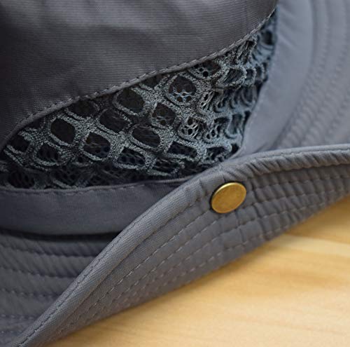 Bluemary-Foldable Mesh Hat, Sun Hats,Fishing hat, Novelty Hats & Caps for Unisex-Adult (Gray)