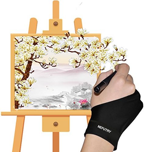 NEFUTRY Two Fingers Artist Glove Drawing Glove for Graphic Tablet for both Right-handed and Left-handed - S size