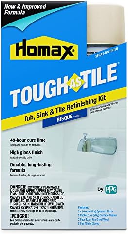 Homax Aerosol Tough as Tile Tub and Tile Refinishing Kit, Bisque, 32 oz ...