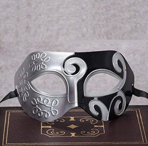 Losuya Roman Greek Mens Venetian Masquerade Mask Halloween Dress Ball Party Decorations, Black