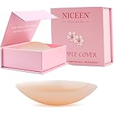 NICEEN Reusable Silicone Nipple Covers for Women | Non-Adhesive Grippy Pasties | Waterproof with Travel Box for A-C Cups