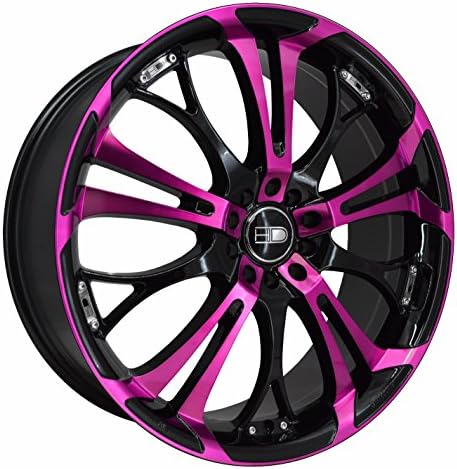 HD Wheels Spinout in Gloss Black with Machined Face &amp; Transparent Pink Finish (17x7.0"/5x100, 5x114.3, +40mm offset)