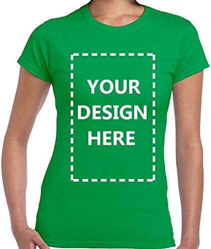 Women Custom Add Your Own Design Photo Text Name Here Cotton T-Shirts Forest Green XL