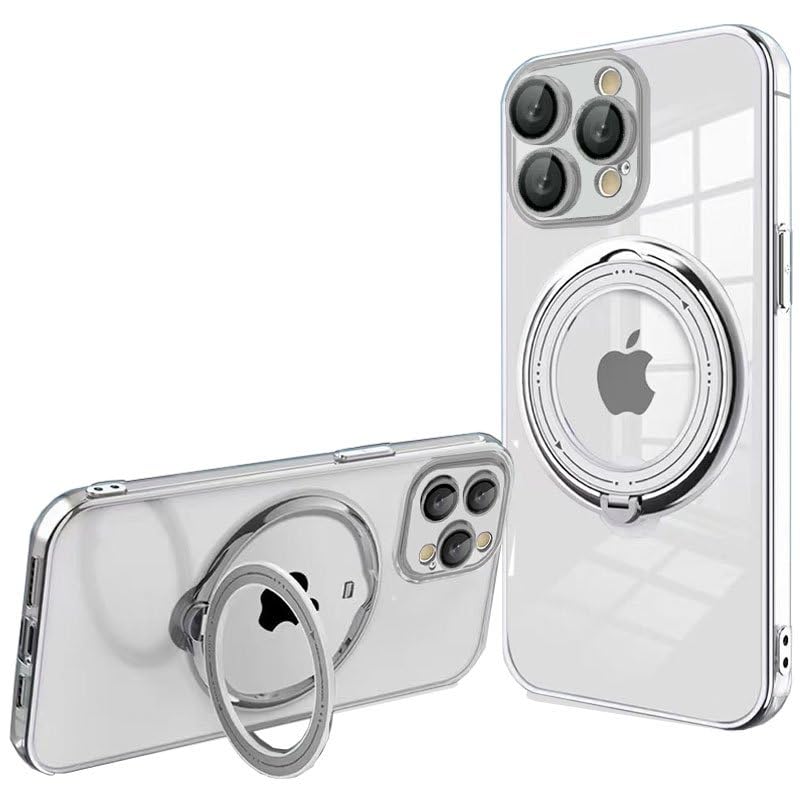 Cool Case for iPhone 15 Pro Magnetic Ring Grey
