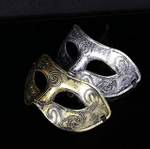 Veewon Venetian Mens Masquerade Ball Masks Face Mask for Party Fancy Dress Ball, Masked Ball, Halloween (Silver) - Image 5