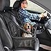 HIPPIH Collapsible Pet Booster Car Seat - Two Support Bars, Portable Small Dog Cat Car Carrier with Safety Leash and Zipper Storage Pocket (All Black)