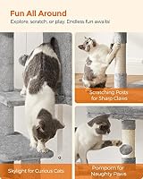 Feandrea Cat Tree Tower 143 cm Multi Level Plush Condo with 4 Scratching Posts view 10
